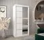 Armadio scorrevole con specchio Jan 01B | Bianco opaco | 200 x 100 x 62 cm | Design moderno