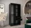 Armadio scorrevole con specchio Bisaurin 1C | Nero e bianco opaco | 200 x 100 x 62 cm | Design moderno e funzionale