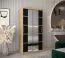 Armadio scorrevole con specchio Jan 01D | Rovere Sonoma & Wengé | 200 x 100 x 62 cm | Design moderno
