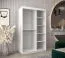 Armadio scorrevole Bisaurin 2 ante con specchio | Bianco opaco/Nero | 200 x 120 x 62 cm | Design moderno