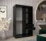 Armadio scorrevole Bisaurin 2 ante con specchio | Nero | 200 x 120 x 62 cm | Design moderno salvaspazio