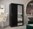 Armadio scorrevole Bisaurin 2 ante con specchio | Nero | 200 x 120 x 62 cm | Design moderno salvaspazio