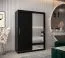 Armadio 3 ante scorrevoli con specchio Bisaurin nero | Design moderno | 200 x 150 x 62 cm
