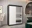 Armadio scorrevole Bisaurin 3 ante con specchio | Nero e bianco opaco | 200x150x62 cm