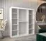 Armadio scorrevole con specchio Bisaurin 4C | Bianco opaco | 200 x 180 x 62 cm | Design moderno e funzionale