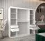 Armadio scorrevole Bisaurin 5A | Bianco opaco/Nero | 200 x 200 x 62 cm | Design moderno e funzionale