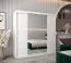 Armadio scorrevole Bisaurin 5B con specchio | Bianco opaco | 200 x 200 x 62 cm | Design moderno