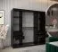 Armadio scorrevole con specchio Bisaurin 5B nero | 200 x 200 x 62 cm | Design moderno e funzionale