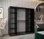 Armadio scorrevole Bisaurin 5C con specchio | Nero/Bianco opaco | 200x200x62 cm | Design moderno e funzionale