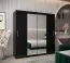 Armadio scorrevole con specchio Bisaurin 5B nero | 200 x 200 x 62 cm | Design moderno e funzionale