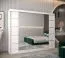 Armadio scorrevole Jan 06D con specchio | Bianco opaco | 200 x 250 x 62 cm | Design moderno e funzionale