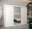 Armadio scorrevole Bisaurin 6B con specchio | Bianco opaco | 200 x 250 x 62 cm | Design moderno e funzionale