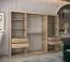 Armadio scorrevole con specchio Bisaurin 6C | Rovere Sonoma e bianco opaco | 200 x 250 x 62 cm