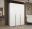 Armadio bianco a 3 ante battenti | Maniglie oro | 2 scomparti | 2 barre appendiabiti | Soft-Close | 1,5 m larghezza