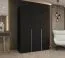 Armadio battente nero 1,5 m | 2 scomparti | 2 barre appendiabiti | Maniglie cashmere | Sistema Soft-Close