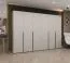 Armadio a sei ante battenti Eiger 53 | Color cashmere | Maniglie nere | 4 scomparti | 4 barre appendiabiti | 3 m larghezza | Sistema Soft-Close