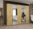 Armadio guardaroba 2,5 m | Rovere Artisan | 2 ante a specchio | 3 scomparti | Maniglie nere | Eiger 89