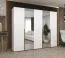 Armadio battente "Eiger" 91 bianco | 2 ante a specchio | 3 scomparti | 3 barre appendiabiti | Soft-Close | 2,5 m