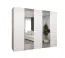 Armadio battente Eiger 92 | Bianco con specchio | 2 ante, 3 scomparti, 3 barre appendiabiti | Maniglie cashmere | Soft-Close | 2,5 m