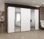 Armadio ante battenti Eiger 102 | Bianco, maniglie nere | 2 ante specchio | 3 m larghezza | Soft-Close