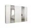 Armadio battente Eiger 104 bianco | Maniglie oro | 2 ante specchio | 4 scomparti | Soft-Close | Larghezza 3 m