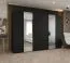 Armadio battente Eiger 105 nero | 2 ante a specchio | 4 scomparti | 4 barre appendiabiti | Soft-Close | 3 m