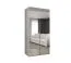 Armadio battente Eiger 114 bianco | 2 ante con specchio | Maniglie cashmere | Soft-Close | 1 m