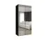 Armadio battente Eiger 117 nero | 1 scomparto | barra appendiabiti | maniglie cashmere | Soft-Close | 1 m