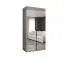 Armadio ante battenti Eiger 119 | Color cashmere | Maniglie nere | 1 scomparto | Barra appendiabiti | Larghezza 1 m | Soft-Close