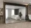 Armadio battente Eiger 158 bianco | 6 ante con specchio | 4 barre appendiabiti | Soft-Close | 300 cm