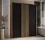 Armadio Tharo ante scorrevoli rovere/nero | 235,2 x 190 x 45 cm | Ampio spazio | Ideale per soggiorno