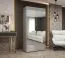 Armadio battente Korab 119 | Cashmere con ante a specchio | 1 metro larghezza | Maniglie nere | Soft-Close