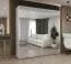 Armadio a battente Korab 135 | Bianco con maniglie nere | 4 ante a specchio | 2 metri larghezza | Soft-Close