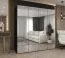 Armadio battente nero "Korab" 139 | 4 ante a specchio | 2 barre appendiabiti | Soft-Close | 2 metri