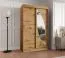 Armadio scorrevole Jorasses 05 | 1 anta specchio | 5 scomparti | Rovere Artisan | 120 cm
