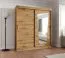Armadio scorrevole Aletschhorn 13 | 1 anta a specchio | Rovere Artisan | 1,8 m | 10 scomparti | 2 barre appendiabiti