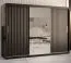 Armadio 3 ante Balmenhorn 96 nero opaco | Specchio integrato | 200x250x62 cm | Design moderno