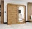 Armadio scorrevole Moldoveanu 17 | Rovere Artisan | 2 metri | 10 scomparti | Specchio ovale