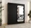 Armadio scorrevole nero 1,8 m | 1 anta con specchio | 10 scomparti | 2 barre appendiabiti | Guide in alluminio