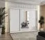 Armadio scorrevole Bernina 22 bianco | 2,5 m larghezza | 1 anta specchio | 10 scomparti | 2 barre appendiabiti