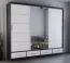 Armadio scorrevole Lusatian 33 | Bianco/Nero | 3 ante con specchio | 7 scomparti, 4 cassetti | 218 x 250 x 61 cm