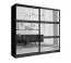 Armadio scorrevole Elafonisos 01 | Rovere Wellington | Ante a specchio | 2 barre appendiabiti | 10 scomparti