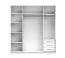 Armadio scorrevole 2 ante con specchio Sredna 04 | Rovere Sonoma e bianco | 7 scomparti, 3 cassetti | 218 x 203 x 61 cm