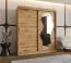 Guardaroba scorrevole Lagginhorn 13 | Rovere Artisan | 1,8 m | Specchio | 10 scomparti | 2 barre appendiabiti | Guide in alluminio
