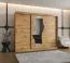 Armadio scorrevole Lagginhorn 21 | Rovere Artisan | 2,5 m | 1 specchio | 10 scomparti | 2 barre appendiabiti | Guide in alluminio