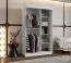 Armadio scorrevole Lagginhorn 06 | Bianco | 1,2 m larghezza | 1 anta specchio | 5 scomparti | 2 barre