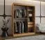 Armadio scorrevole Lagginhorn 09 | Rovere Artisan | 1,5 m | Specchio integrato | 5 scomparti | 2 barre appendiabiti | Guide in alluminio