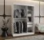 Armadio scorrevole Lagginhorn 10 | Bianco | 1 anta a specchio | 5 scomparti | 2 barre appendiabiti | 150 cm
