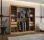 Armadio scorrevole Lagginhorn 17 | Rovere Artisan | 2 metri | Specchio | 10 scomparti | 2 barre appendiabiti