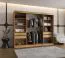 Armadio scorrevole Lagginhorn 21 | Rovere Artisan | 2,5 m | 1 specchio | 10 scomparti | 2 barre appendiabiti | Guide in alluminio